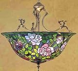 24W Tiffany Rosebush Inverted Pendant Ceiling Fixture