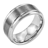 Dura Tungsten Ridged Edge 10mm Brushed and Polished Band