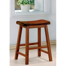 Click here to buy Coaster Counter Height Stools, Oak Finish, 24-Inch Height, Set of 2 by Coaster Home Furnishings.