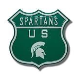 MICHIGAN STATE SPARTANS SPARTANS U.S Helmet logo AUTHENTIC METAL ROUTE SIGN (17 X 17)