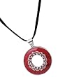 Stunning ACOMO 925 Sterling Silver & Coral Pendant PLUS Sterling & Black Suede Leather Necklace Set
