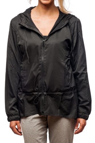 Central Park Womens Classic Waterproof Athletic Hooded Jacket