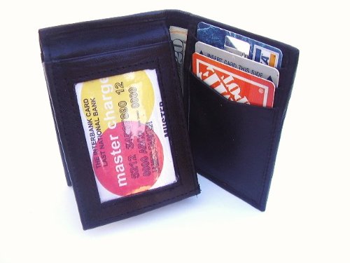 Mens Black Leather Wallet Lamb 