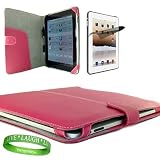 Melrose Apple Ipad Leather Case Hot Pink Cover Accessories Kit Includes - Pink Melrose iPad Leather Cover + Custom Cut iPad Screen Protector + Live * Laugh * Love Silicone Wrist Band!!!