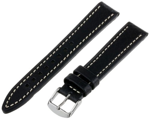 Hadley-Roma Men s MSM894RA-180 18-mm Black Genuine Leather Watch Strap