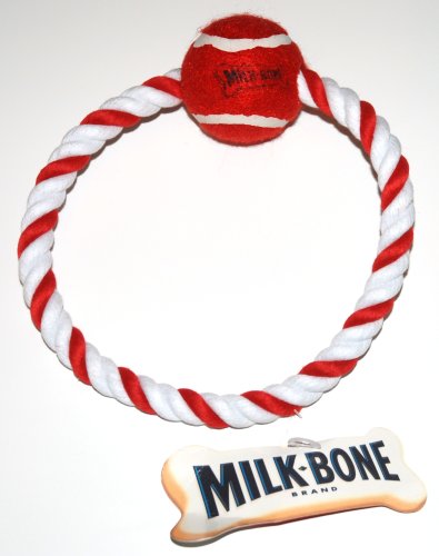 Milk-Bone Rope with Red Ball Play Chew Dog Toy - 7