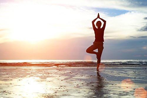 AT2389 Yoga Fitness Sexy Babe Ocean Sunset Sport Poster Canvas Print Photos 12x18" +Gallary Wrapped Frame Ready To Hang