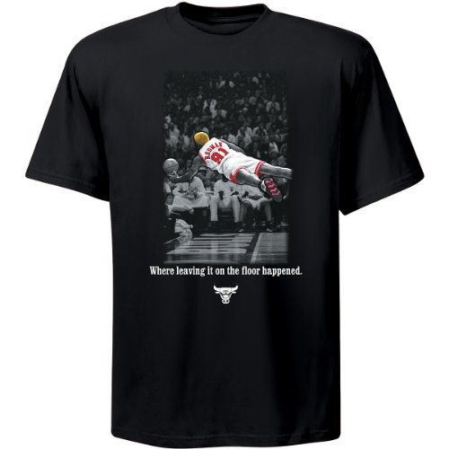 Chicago Bulls Dennis Rodman "Where Leaving It On The Floor Happened" T-Shirt (Black) 2XL