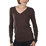 Mossimo® Black: Women's Ultrasoft V-Neck Sweater - Heather Brown