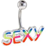 Vibrant Rainbow Enamel SEXY Belly Ring