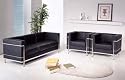 3pc Le Corbusier Leather Sofa and Chairs Set By Wholesale Interiors