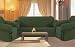 Sofa / Couch Cover Slipcover 3 Pc. Set = Sofa + Loveseat + Chair Covers / Slipcovers 3 Pcs SET Stripe Jacquard Fabric - DARK GREEN / HUNTER color