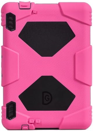 ACEGUARDER Shockproof Case for Kindle Fire HDX 7" Rainproof Waterproof Shockproof Kids Proof Case for Kindle Fire HDX 7"(only Fit Kindle Fire HDX 7 2013) (Gifts Outdoor Carabiner + Whistle + Handwritten Touch Pen) (ROSE/BLACK)