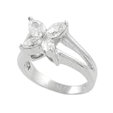 Sterling Silver Butterfly CZ Fashion Ring