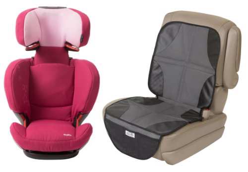 Maxi-Cosi RodiFix Booster Car Seat, Sweet Cerise with Car Seat Mat Protector