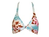 Espirit Aqua Tropical Halter Swimsuit Top w/Knot