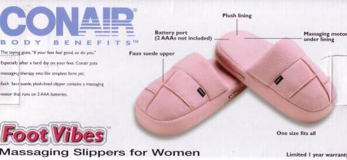 Conair Foot Vibes Massaging Slippers for Women
