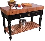 John Boos & Co. Rouge et Noir Le Rustica Kitchen Table - with Shelf 30x24 - ....