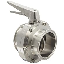 Dixon B5101E400CC-C Stainless Steel 316L Butterfly Valve with Trigger Handle and EPDM Seal, 4" Tube OD