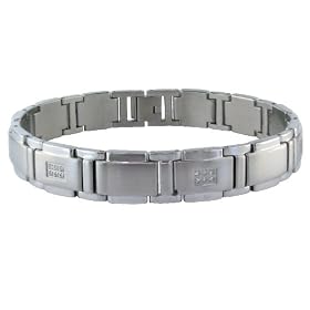 Stainless Steel Mens Bracelet w  Diamond Accent (1 4 cttw), 8.50'' by Amazon.com Collection