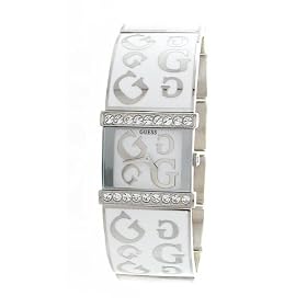 GUESS Ladies White-Enamel G Logo Bracelet Watch by GUESS