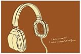 John W Golden Lunastrella Headphones Art Print Poster - 13x19