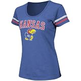 NCAA Kansas Jayhawks Ladies Endzone T-Shirt - Royal Blue (Large)