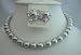 Bridal Jewelry Fashion Show Mother Of Bride Jewelry Genuine of Grey Pearl w/ Silver Rondells (BRAND NEW)