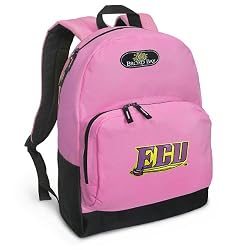 ECU Logo Backpack Pink East Carolina University Pirates for Travel, Daypack CUTE School Bags Best Unique Cute Gifts for Girls, Students Ladies -