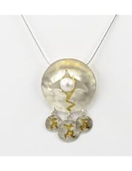 Michou Sterling Silver Two Tone Pearl Necklace with Chain