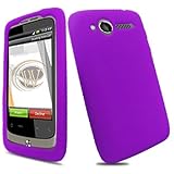 Solid Purple Silicone Skin Gel Cover Case For HTC Wildfire ADR6225 Bee