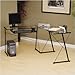 L-Shaped Desk - Black/ Clear Glass
