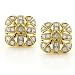 14K Yellow Gold Diamond Geometric Earrings