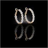 Gold Pave Flower Hoop