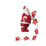 Department 56 Santa W/Poinsettia Chaserlight