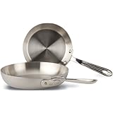 All-Clad BD5510609 D5 Brushed 18/10 Stainless Steel 5-Ply Bonded Dishwasher Safe 7.5-Inch and 9-Inch French Skillet Cookware Set, 2-Piece, Silver