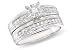 1/3 Carat Diamond 14K White Gold Set of Bridal Engagement Ring and Wedding Band