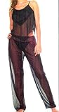 Contessa Di Roma 706 Sheer Pajamas w/Matching Lace Thong (Black or Pink)