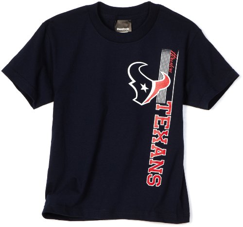 NFL Boys' Houston Texans Vertical Presence Tee Shirt (Blue, Medium)