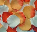 300 Silk Rose Petals Wedding Favors-Multi Colors - Ivory, Orange & Double Orange