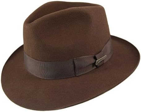Indiana Jones Men's Water Repellent Wool Felt Outback,X-Large,Coffee Brown