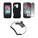 Premium Black Soft Silicone Gel Skin Cover Case + LCD Screen Protector + Rapid Car Charger for Samsung Rogue U960