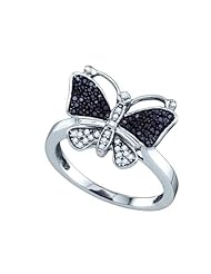 0.23CTW BLACK DIAMOND BUTTERFLY RING