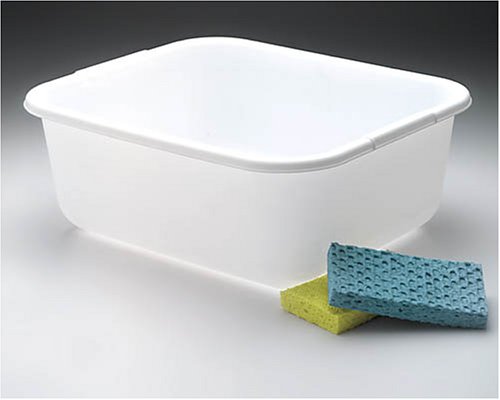 115 QT White Plastic Rectangular Dish Pan 13 12 x 11 12 x 5 14
