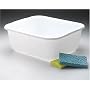 11.5 QT White Plastic Rectangular Dish Pan, 13-1/2" x 11-1/2" x 5-1/4"