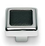 Atlas Homewares 3149-BL 1-1/4-Inch Paradigm Collection Paradigm Cabinet Knob, Black Leather