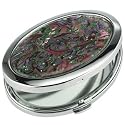Oval Compact Mirror with Pink, Purple & Lilac Chips