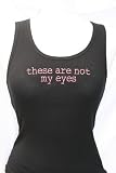 Black Embroidered Beater Style Tank Top These Are Not My Eyes