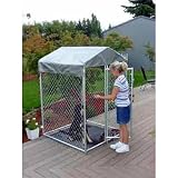 Lucky Dog 4-by-4-by-6 Foot CL64410 Hi-Rise Chain-Link Deck Patio Kennel