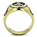 Mai Jewelry Shop Men's Stoneless Goldtone Stainless Steel Masonic Ring